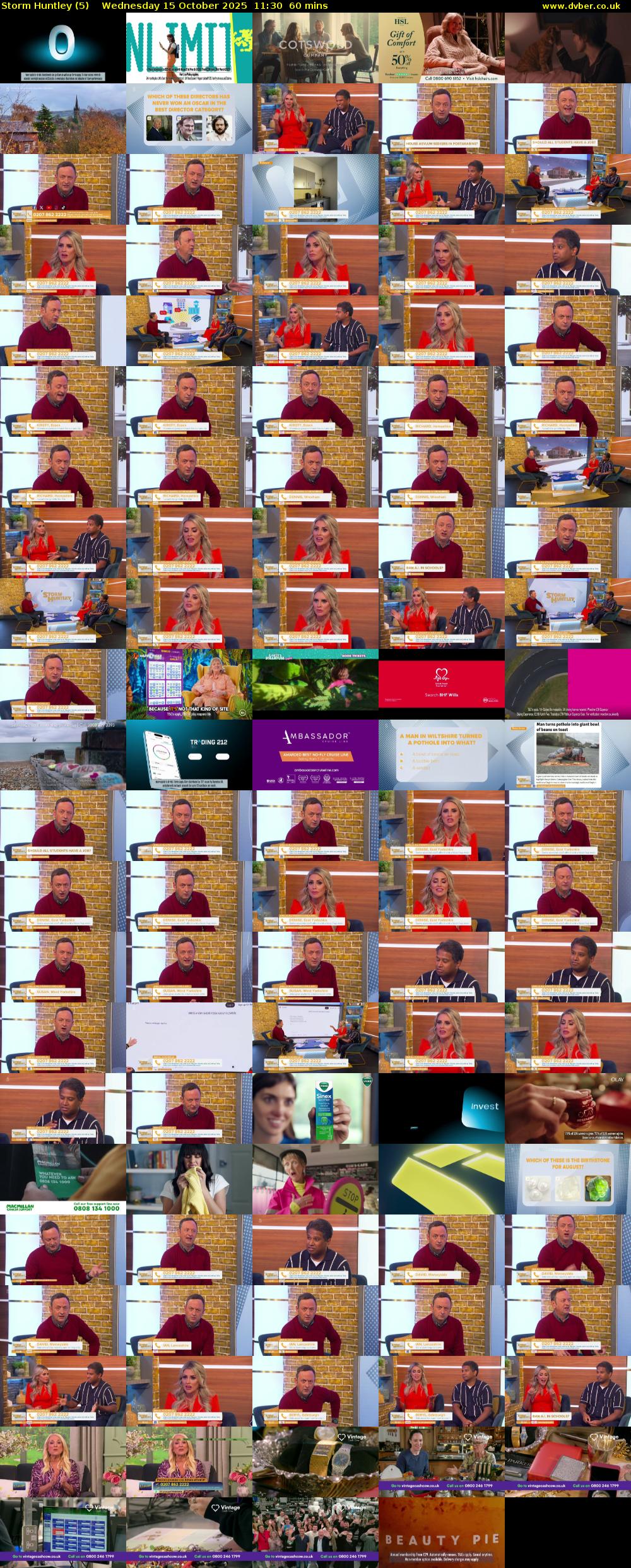 Storm Huntley (5) Wednesday 15 October 2025 11:30 - 12:30