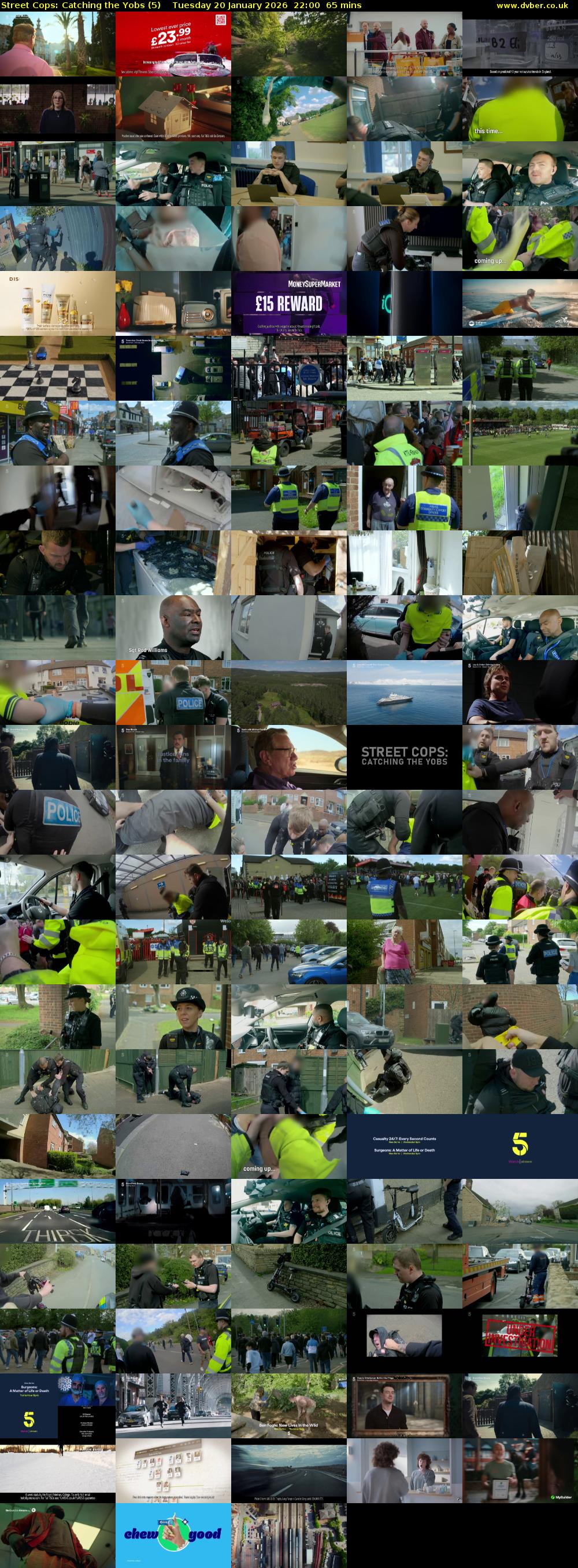 Street Cops: Catching the Yobs (5) Tuesday 20 January 2026 22:00 - 23:05