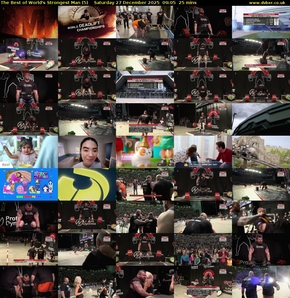 The Best of World's Strongest Man (5) Saturday 27 December 2025 09:05 - 09:30