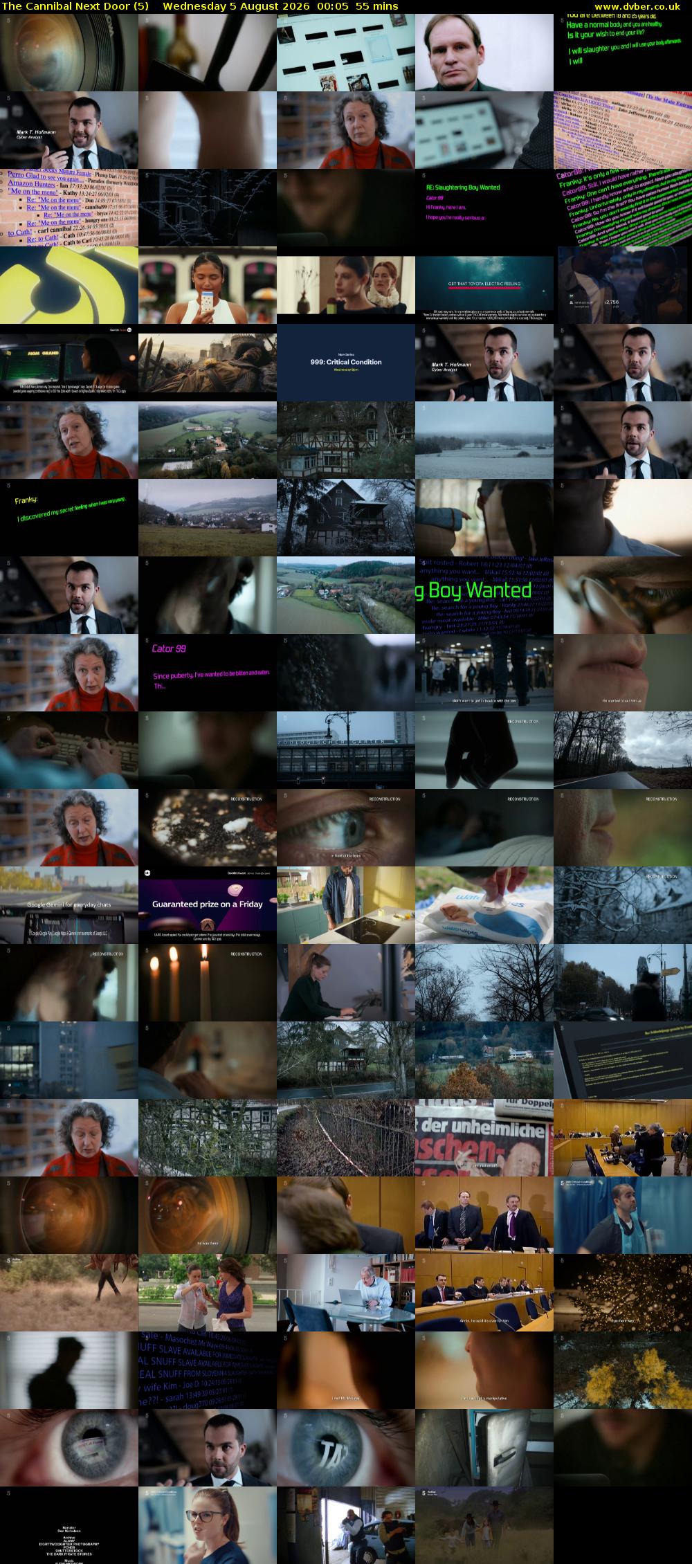 The Cannibal Next Door (5) Wednesday 5 August 2026 00:05 - 01:00