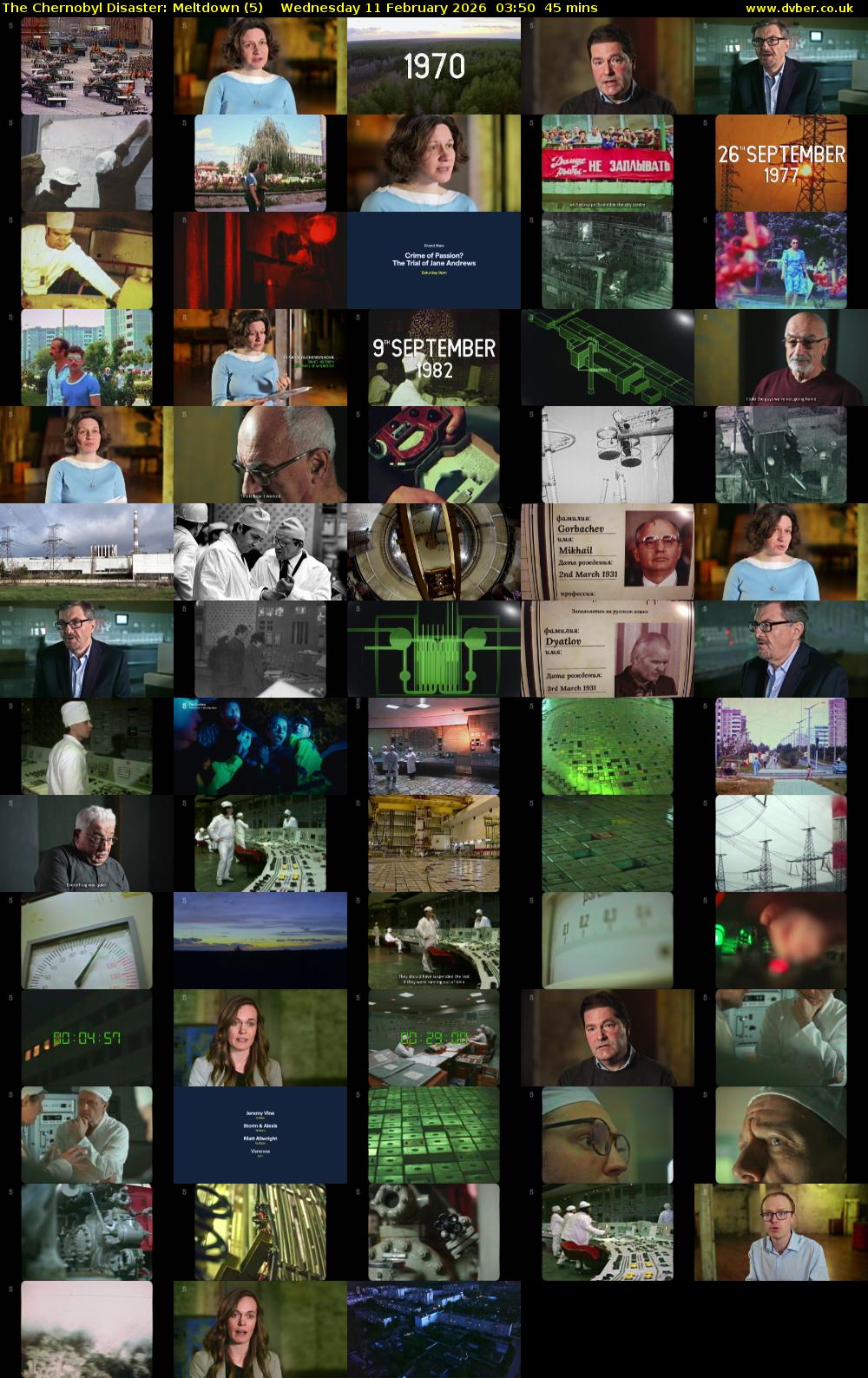 The Chernobyl Disaster: Meltdown (5) Wednesday 11 February 2026 03:50 - 04:35