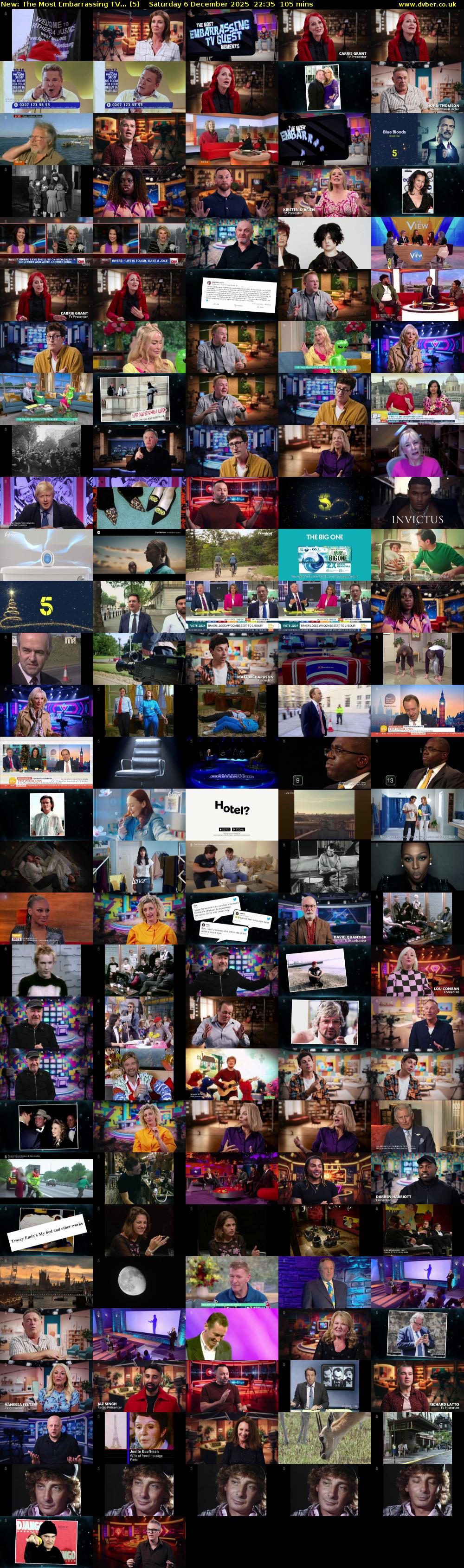 The Most Embarrassing TV... (5) Saturday 6 December 2025 22:35 - 00:20