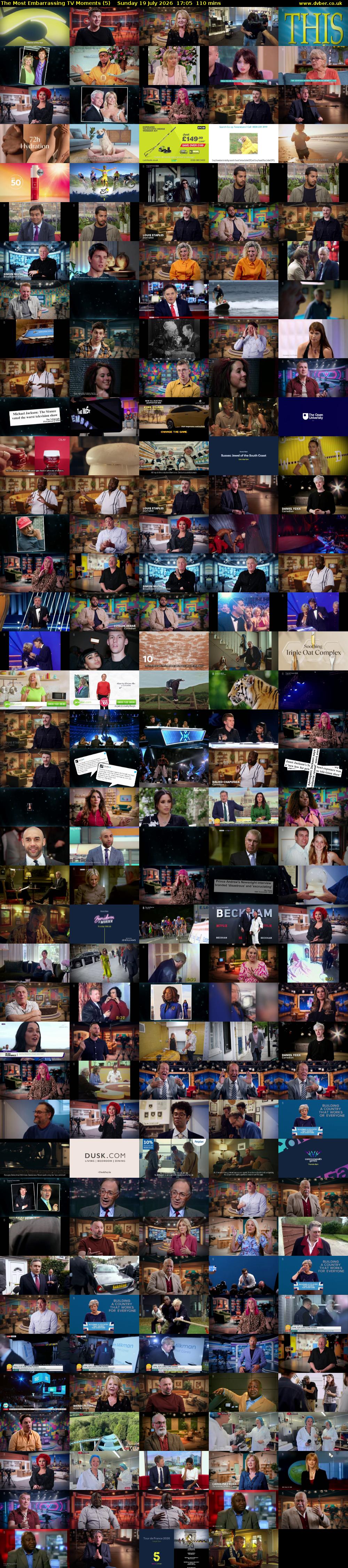 The Most Embarrassing TV Moments (5) Sunday 19 July 2026 17:05 - 18:55