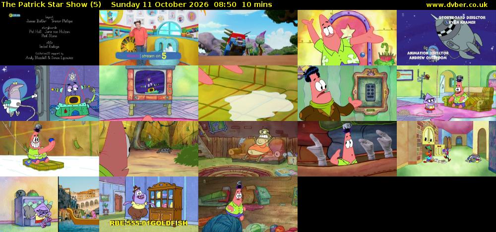 The Patrick Star Show (5) Sunday 11 October 2026 08:50 - 09:00