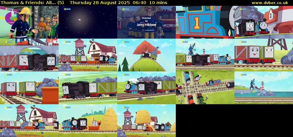 Thomas & Friends: All... (5) Thursday 28 August 2025 06:40 - 06:50