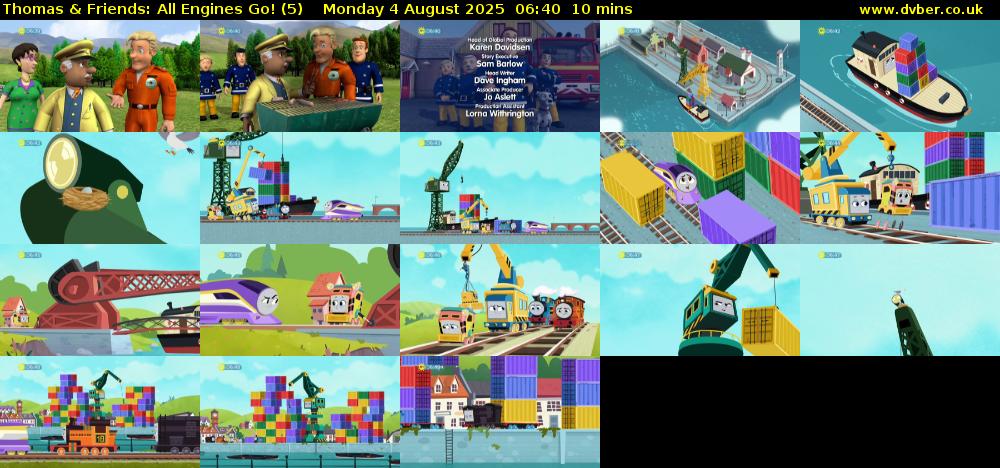 Thomas & Friends: All Engines Go! (5) Monday 4 August 2025 06:40 - 06:50