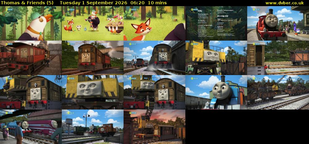 Thomas & Friends (5) Tuesday 1 September 2026 06:20 - 06:30