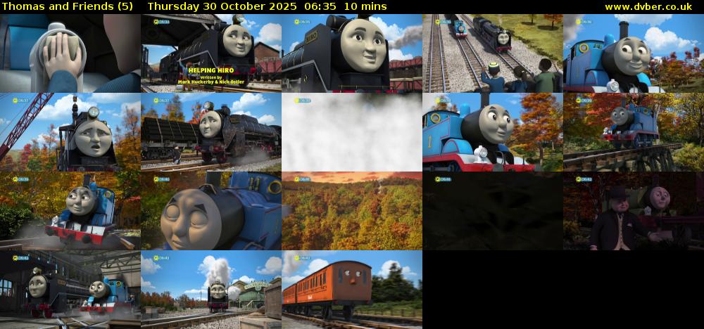 Thomas and Friends (5) Thursday 30 October 2025 06:35 - 06:45