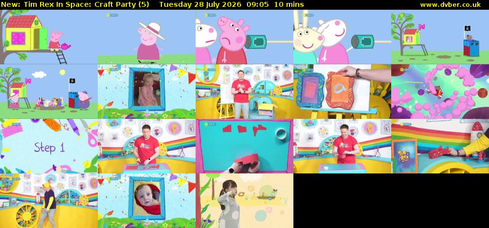 Tim Rex In Space: Craft Party (5) Tuesday 28 July 2026 09:05 - 09:15