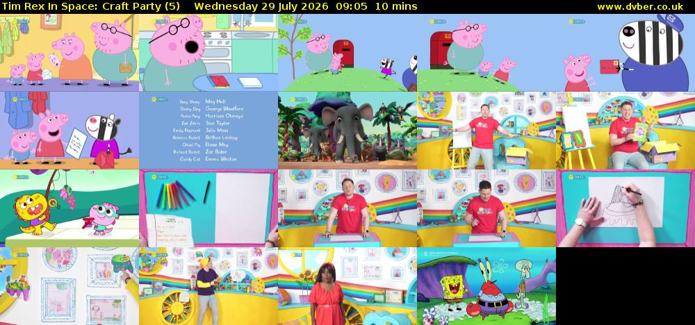 Tim Rex In Space: Craft Party (5) Wednesday 29 July 2026 09:05 - 09:15
