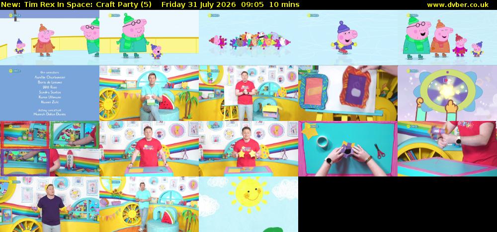 Tim Rex In Space: Craft Party (5) Friday 31 July 2026 09:05 - 09:15