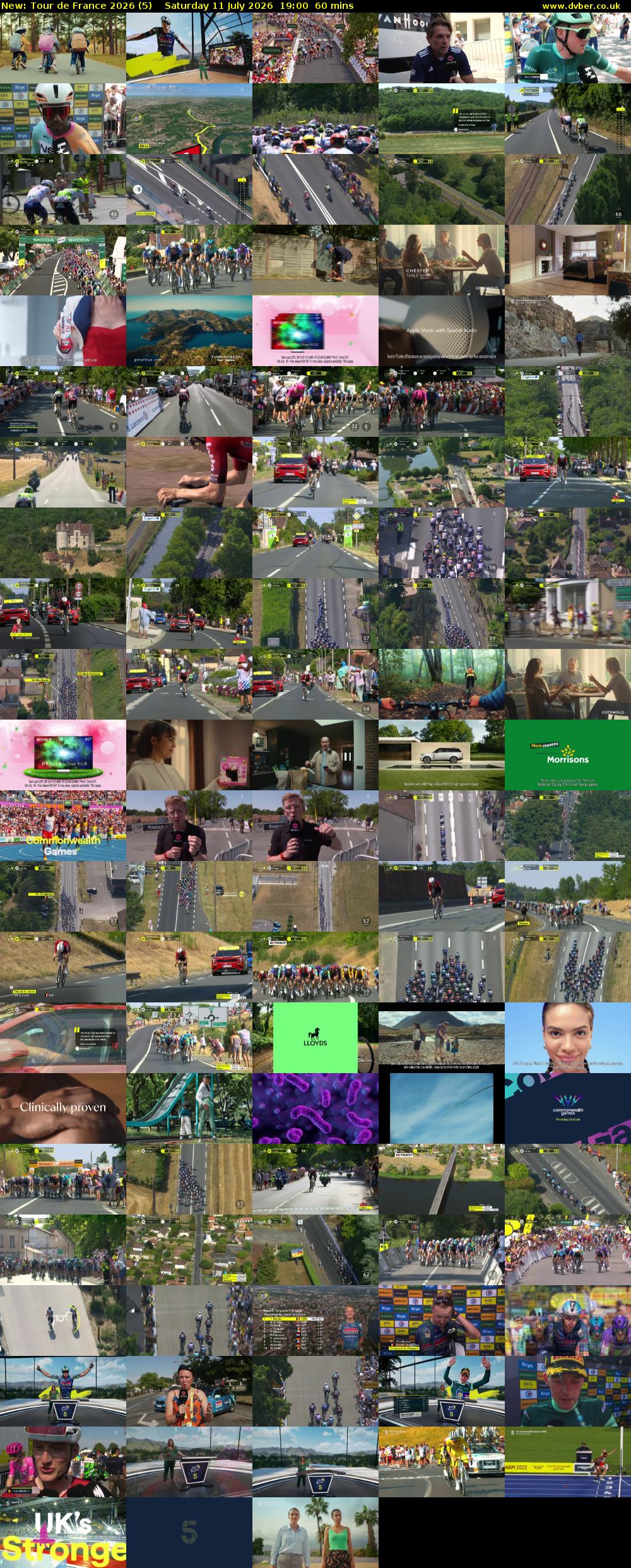 Tour de France 2026 (5) Saturday 11 July 2026 19:00 - 20:00