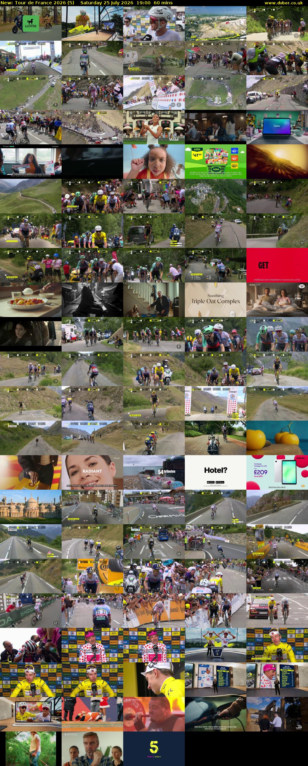 Tour de France 2026 (5) Saturday 25 July 2026 19:00 - 20:00
