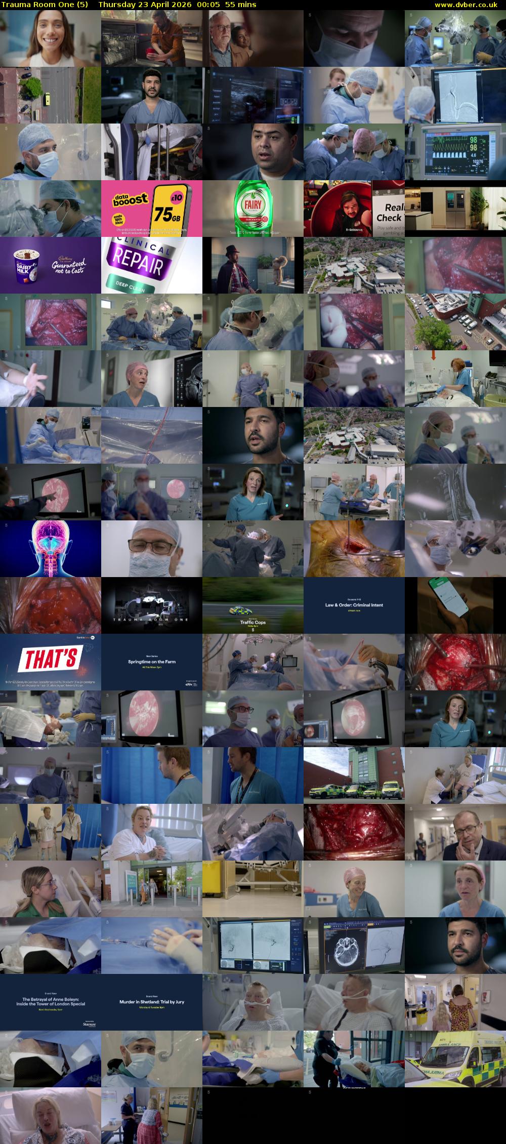 Trauma Room One (5) Thursday 23 April 2026 00:05 - 01:00