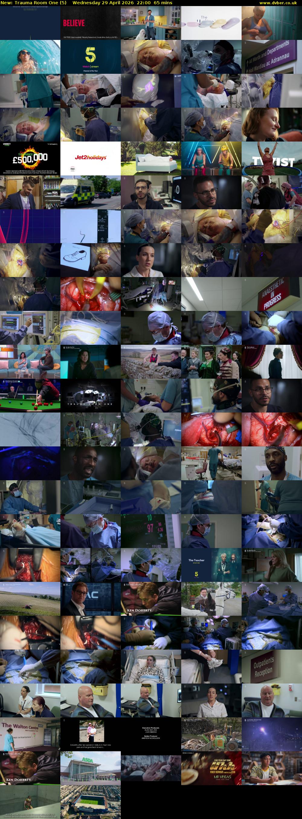 Trauma Room One (5) Wednesday 29 April 2026 22:00 - 23:05