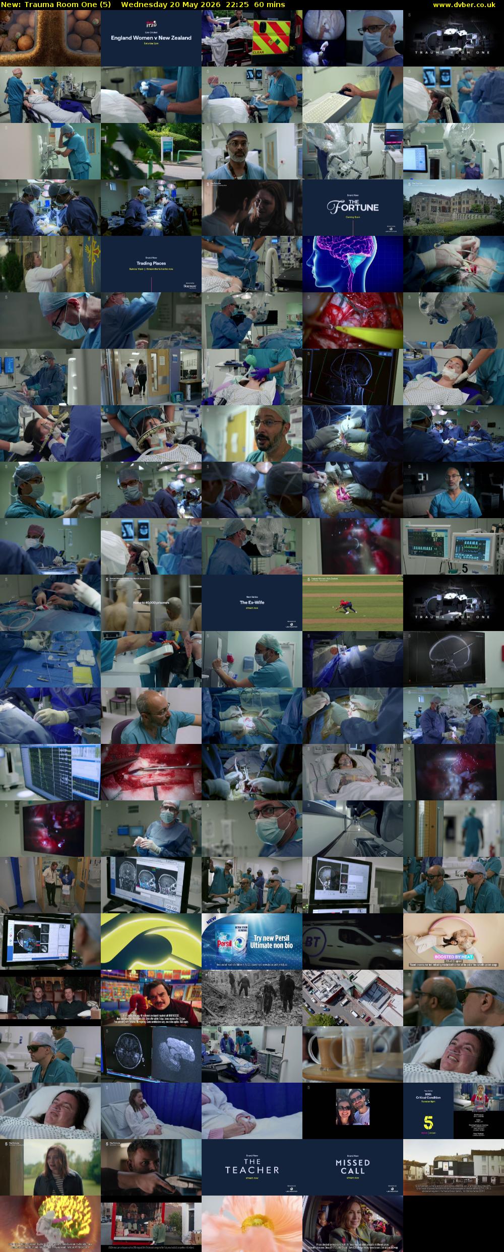 Trauma Room One (5) Wednesday 20 May 2026 22:25 - 23:25