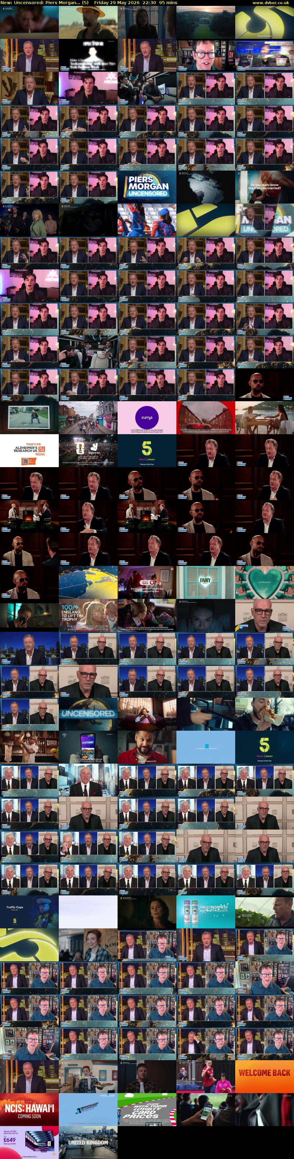 Uncensored: Piers Morgan... (5) Friday 29 May 2026 22:30 - 00:05