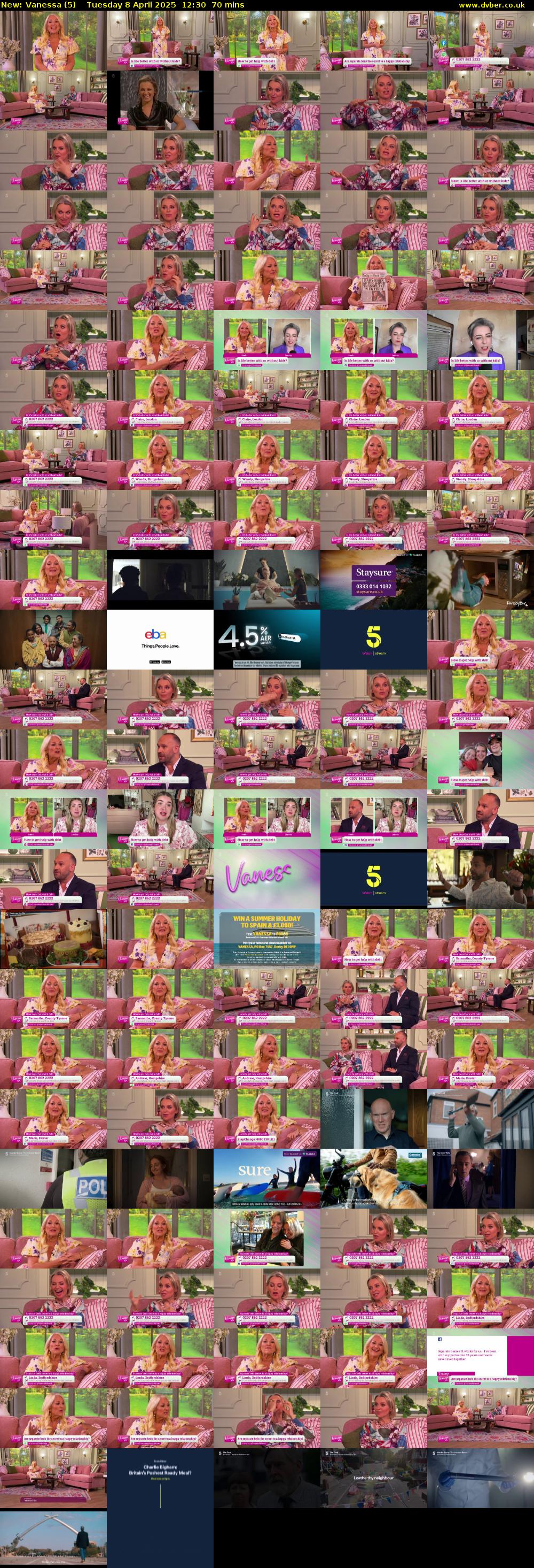 Vanessa (5) Tuesday 8 April 2025 12:30 - 13:40