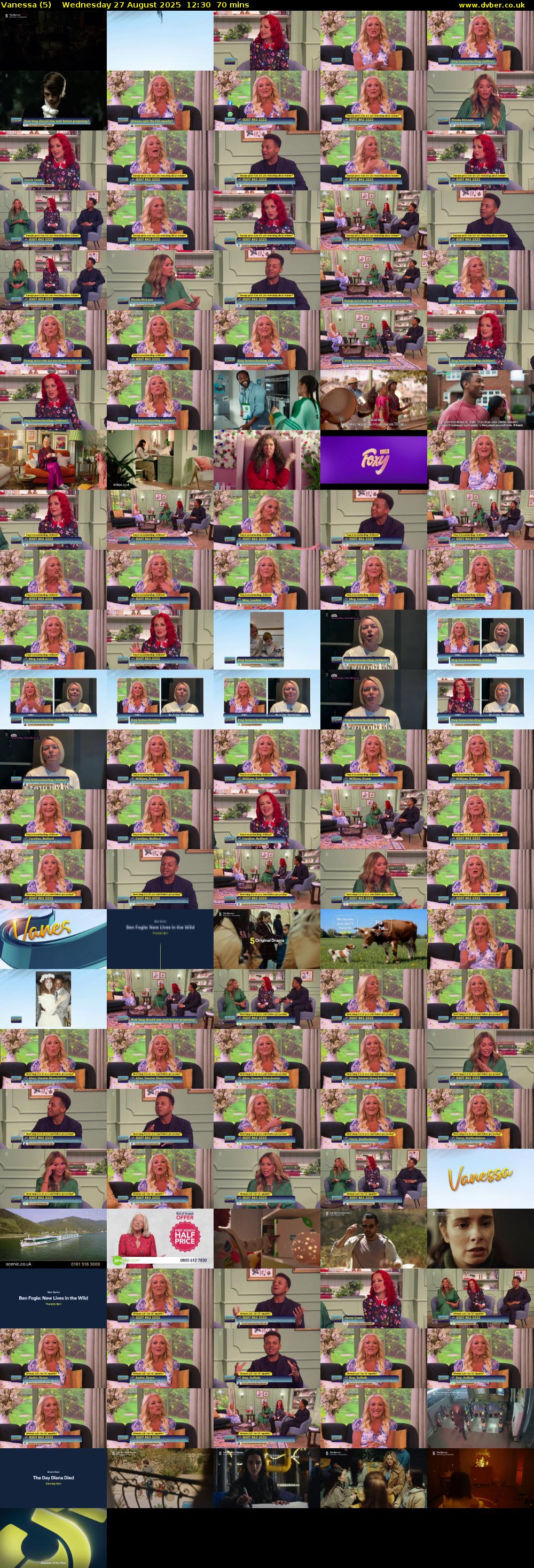Vanessa (5) Wednesday 27 August 2025 12:30 - 13:40