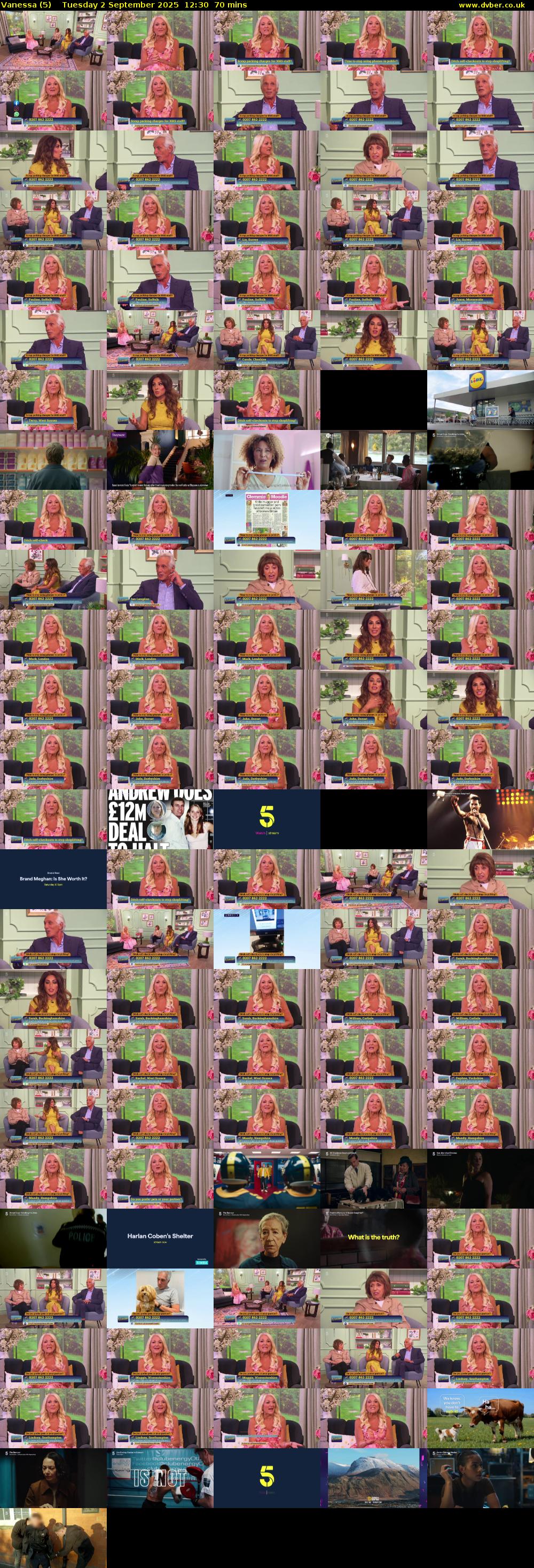 Vanessa (5) Tuesday 2 September 2025 12:30 - 13:40