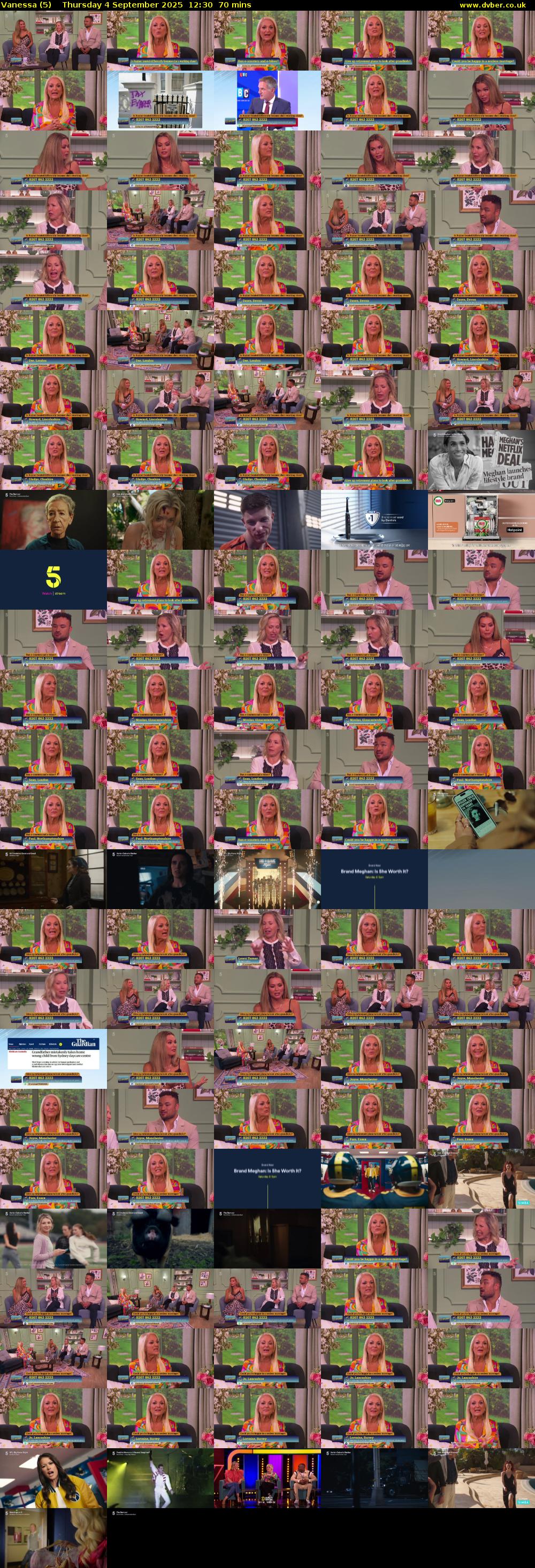 Vanessa (5) Thursday 4 September 2025 12:30 - 13:40