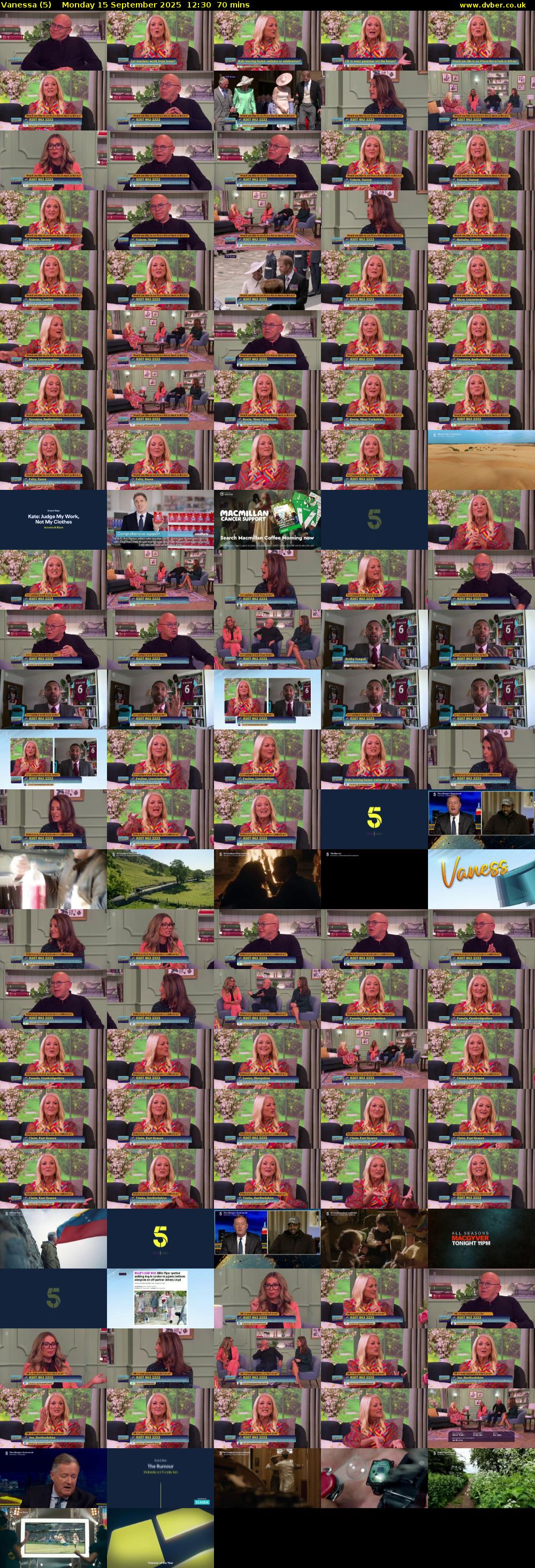 Vanessa (5) Monday 15 September 2025 12:30 - 13:40