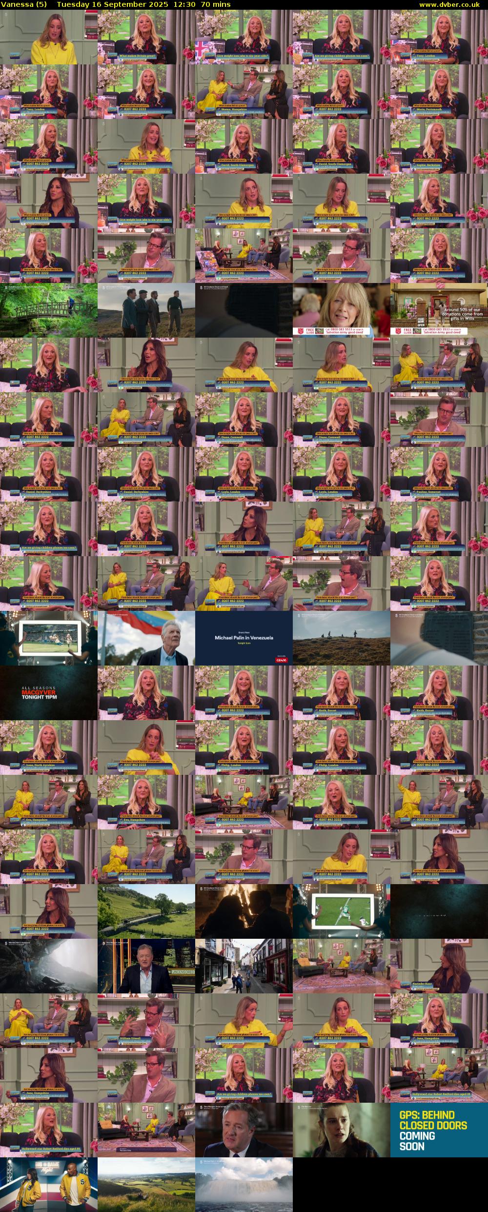 Vanessa (5) Tuesday 16 September 2025 12:30 - 13:40