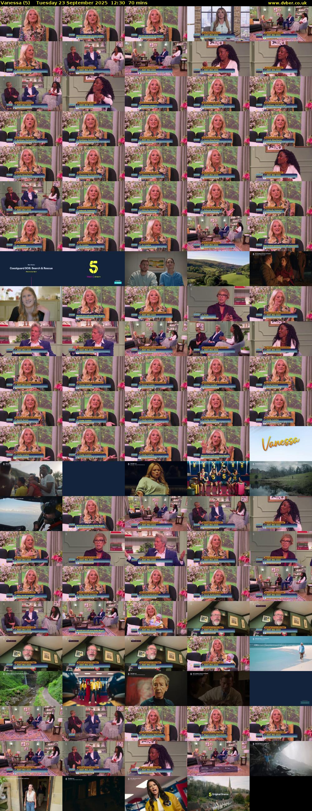 Vanessa (5) Tuesday 23 September 2025 12:30 - 13:40