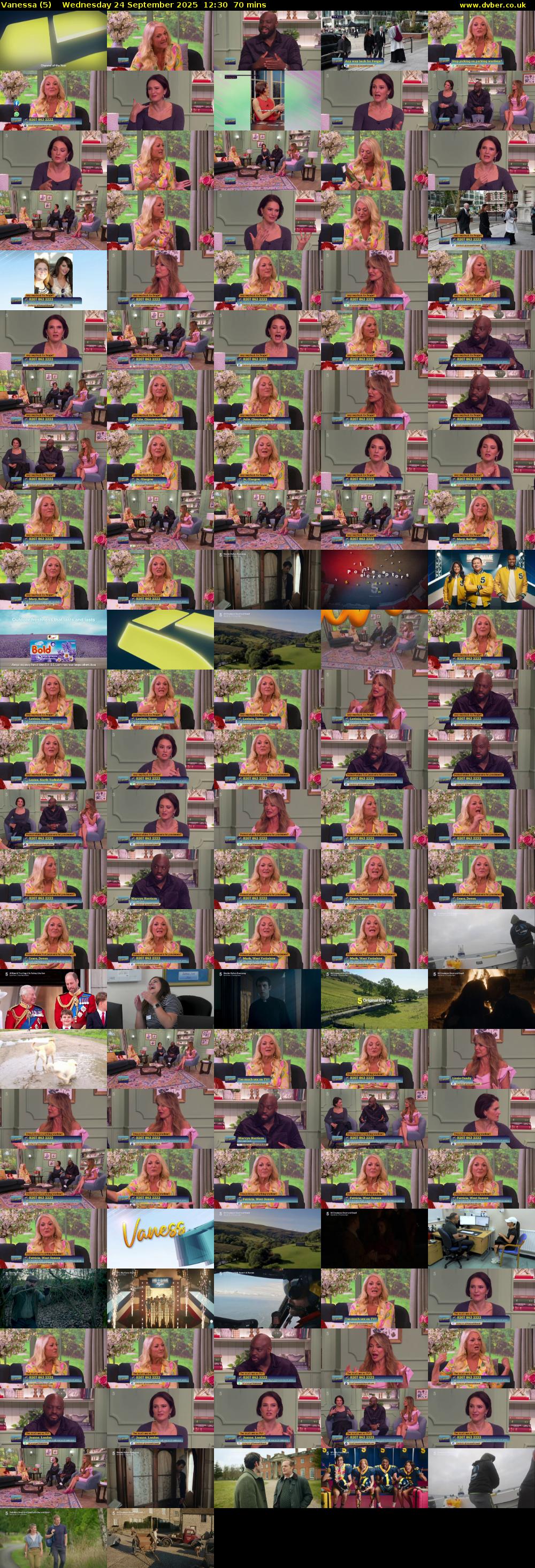 Vanessa (5) Wednesday 24 September 2025 12:30 - 13:40