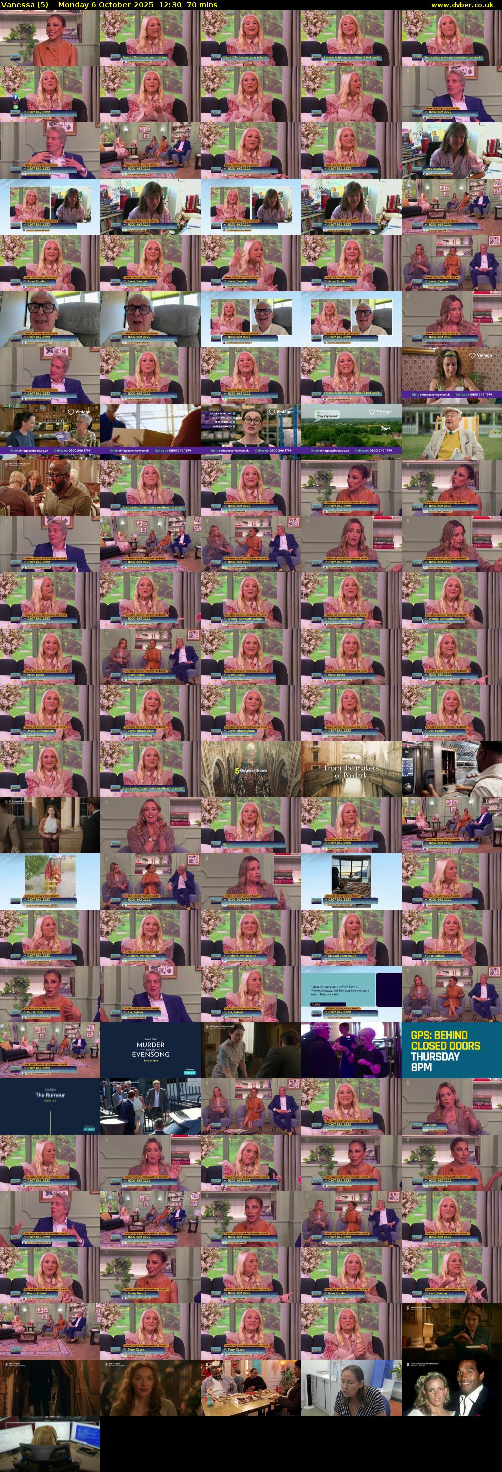 Vanessa (5) Monday 6 October 2025 12:30 - 13:40