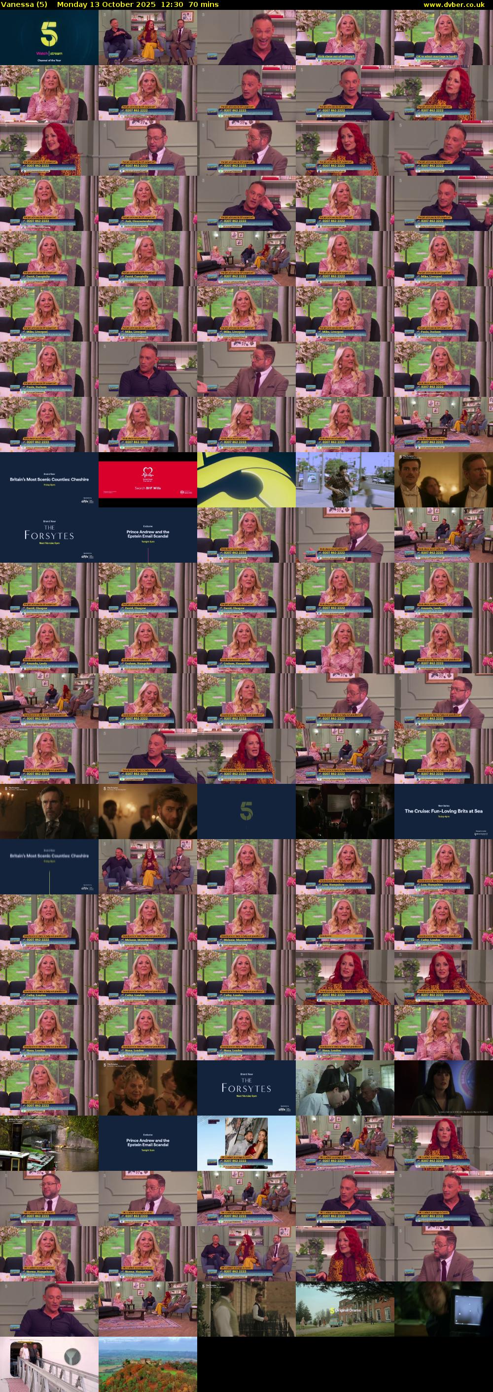 Vanessa (5) Monday 13 October 2025 12:30 - 13:40