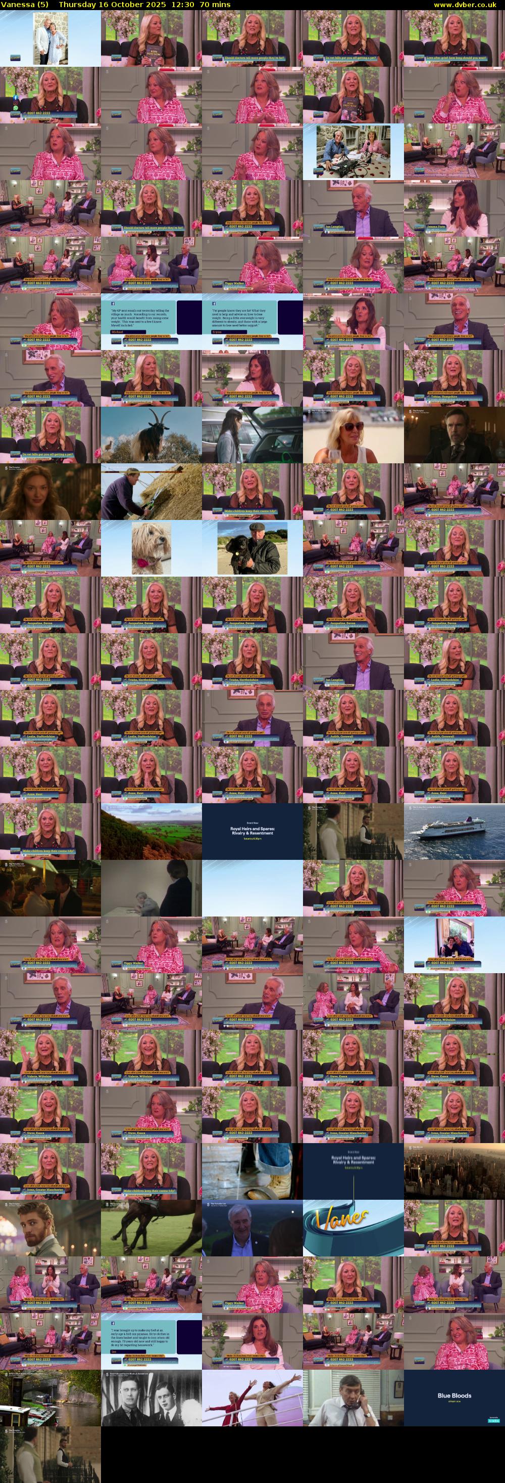 Vanessa (5) Thursday 16 October 2025 12:30 - 13:40