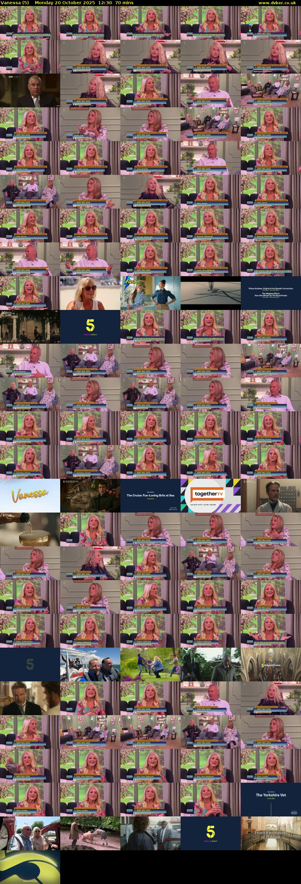 Vanessa (5) Monday 20 October 2025 12:30 - 13:40