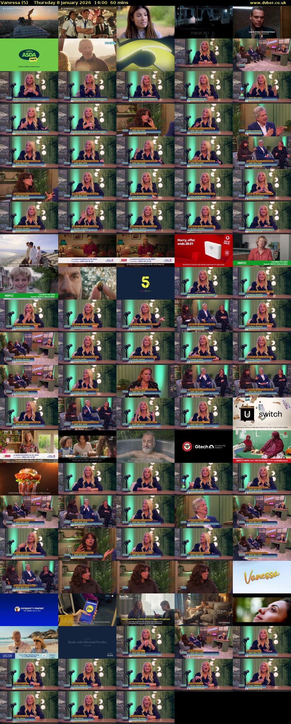 Vanessa (5) Thursday 8 January 2026 14:00 - 15:00