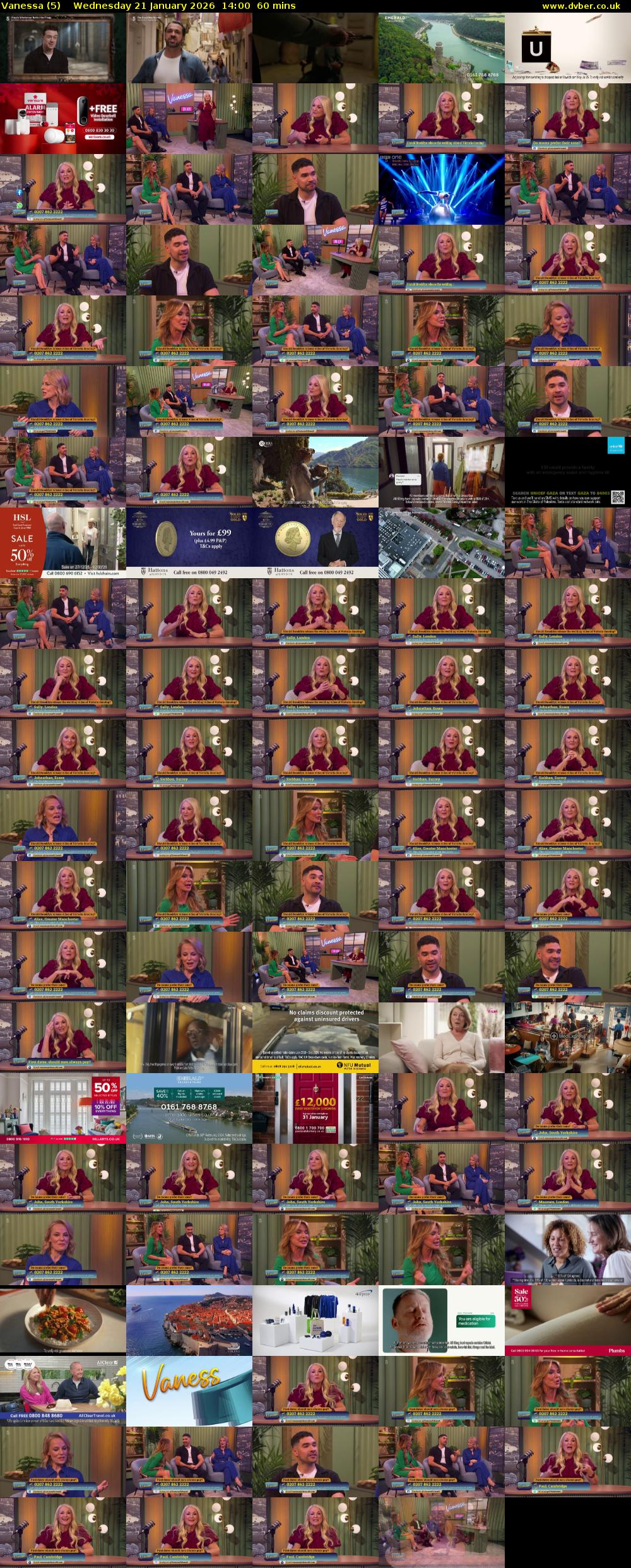 Vanessa (5) Wednesday 21 January 2026 14:00 - 15:00