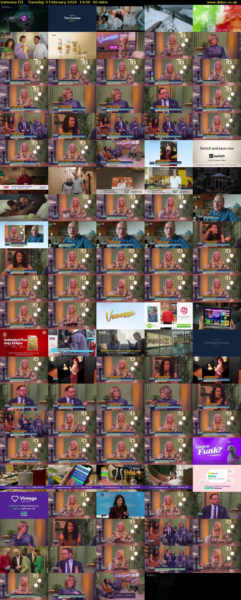 Vanessa (5) Tuesday 3 February 2026 14:00 - 15:00