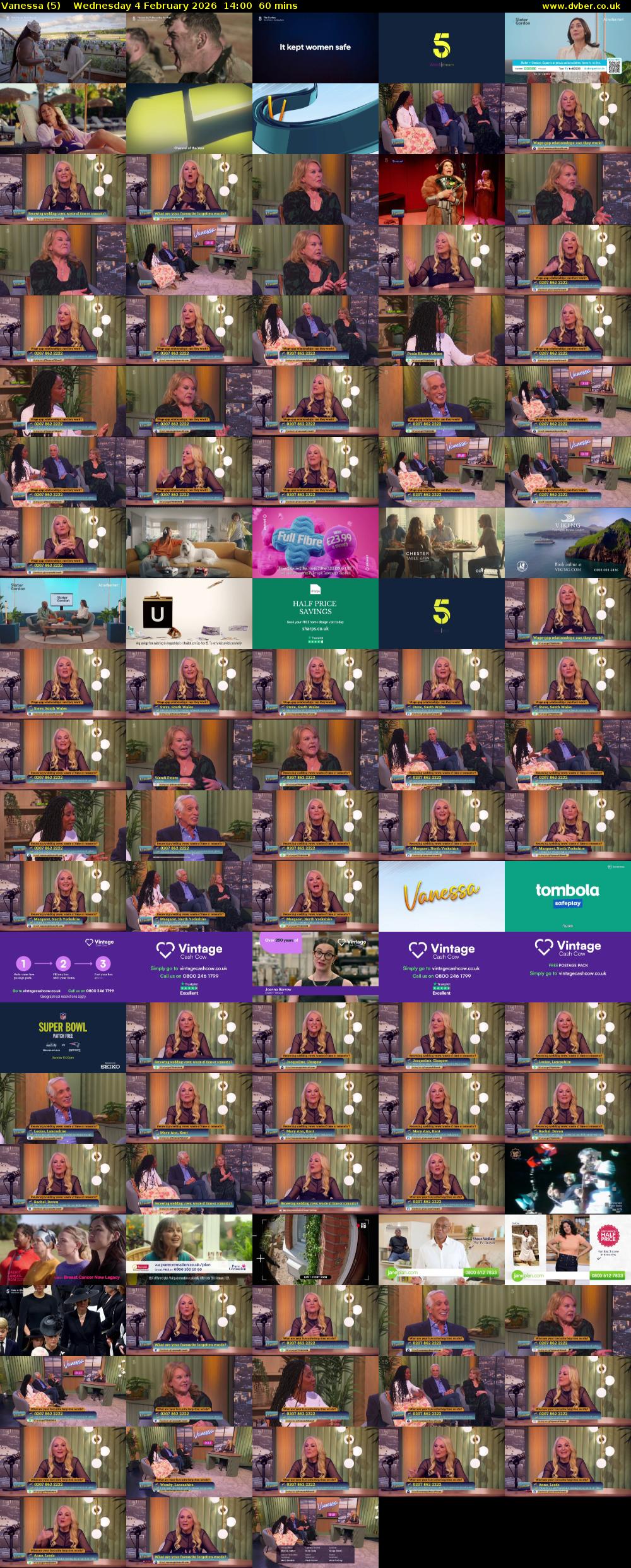 Vanessa (5) Wednesday 4 February 2026 14:00 - 15:00