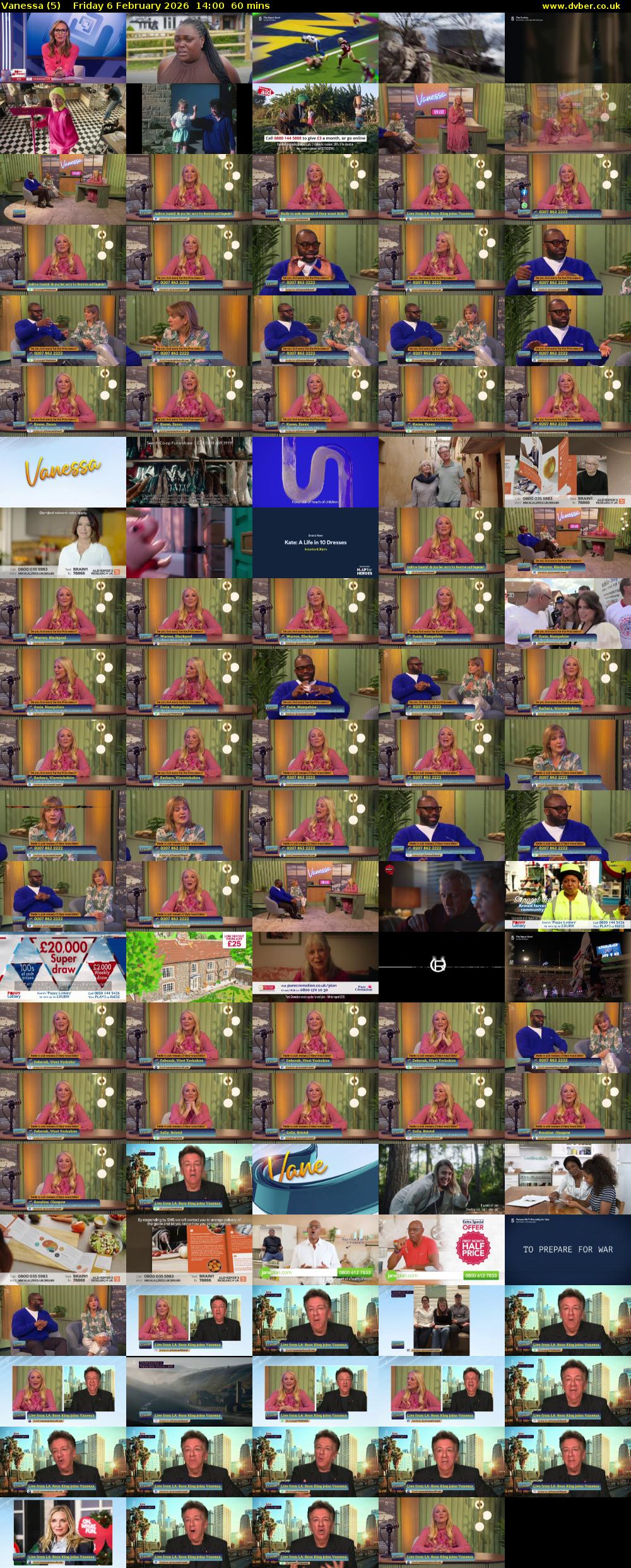 Vanessa (5) Friday 6 February 2026 14:00 - 15:00