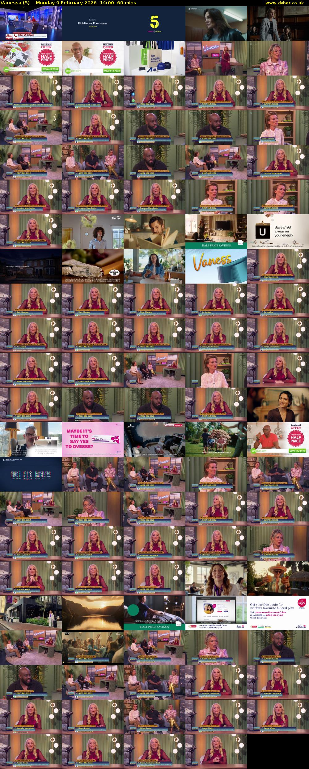 Vanessa (5) Monday 9 February 2026 14:00 - 15:00