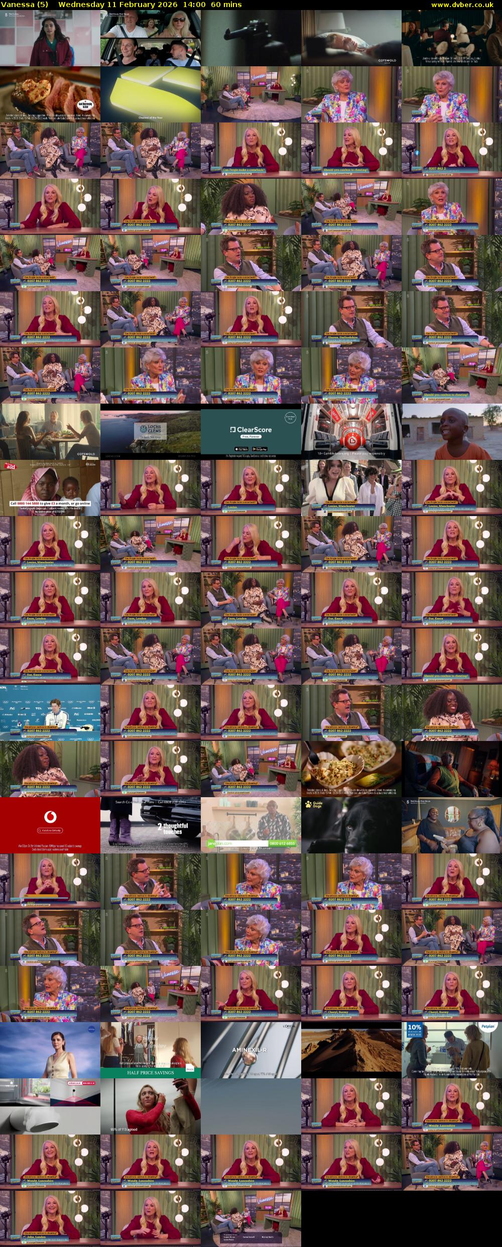 Vanessa (5) Wednesday 11 February 2026 14:00 - 15:00