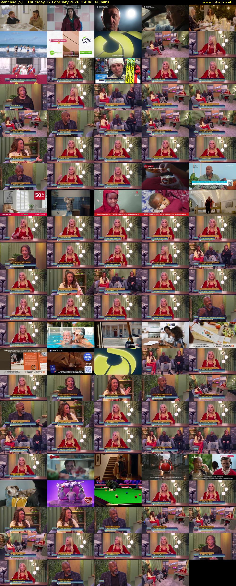 Vanessa (5) Thursday 12 February 2026 14:00 - 15:00