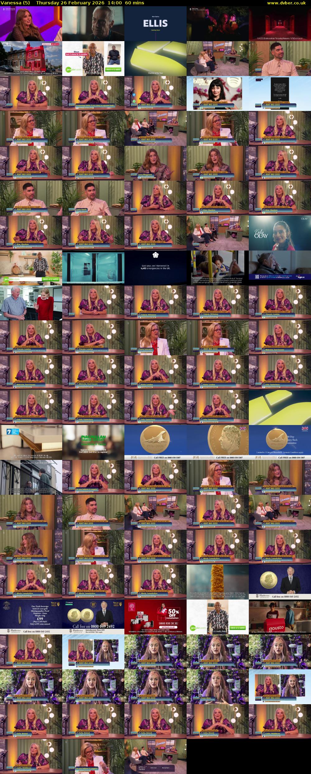 Vanessa (5) Thursday 26 February 2026 14:00 - 15:00