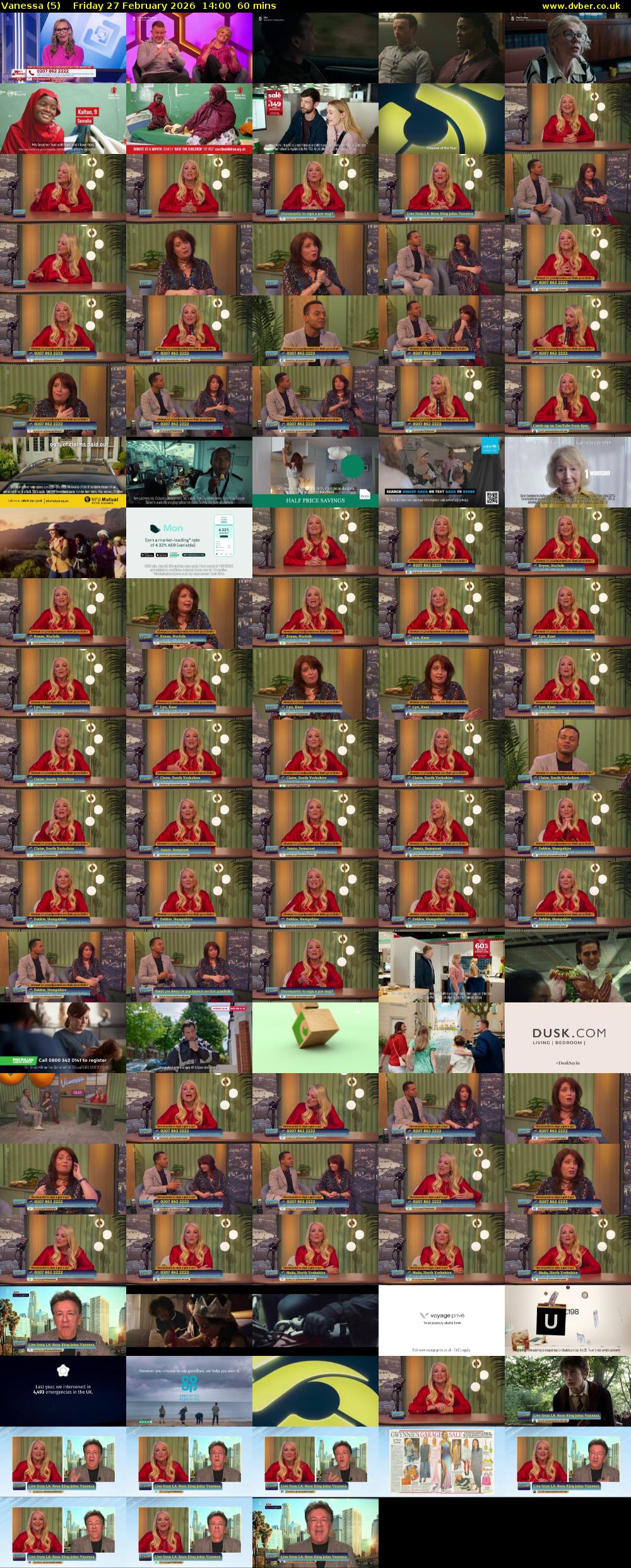 Vanessa (5) Friday 27 February 2026 14:00 - 15:00