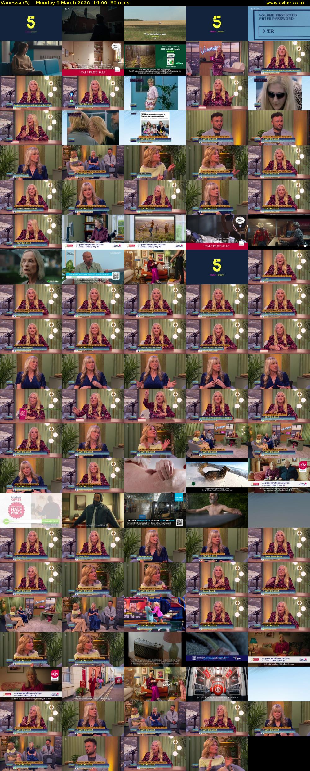 Vanessa (5) Monday 9 March 2026 14:00 - 15:00