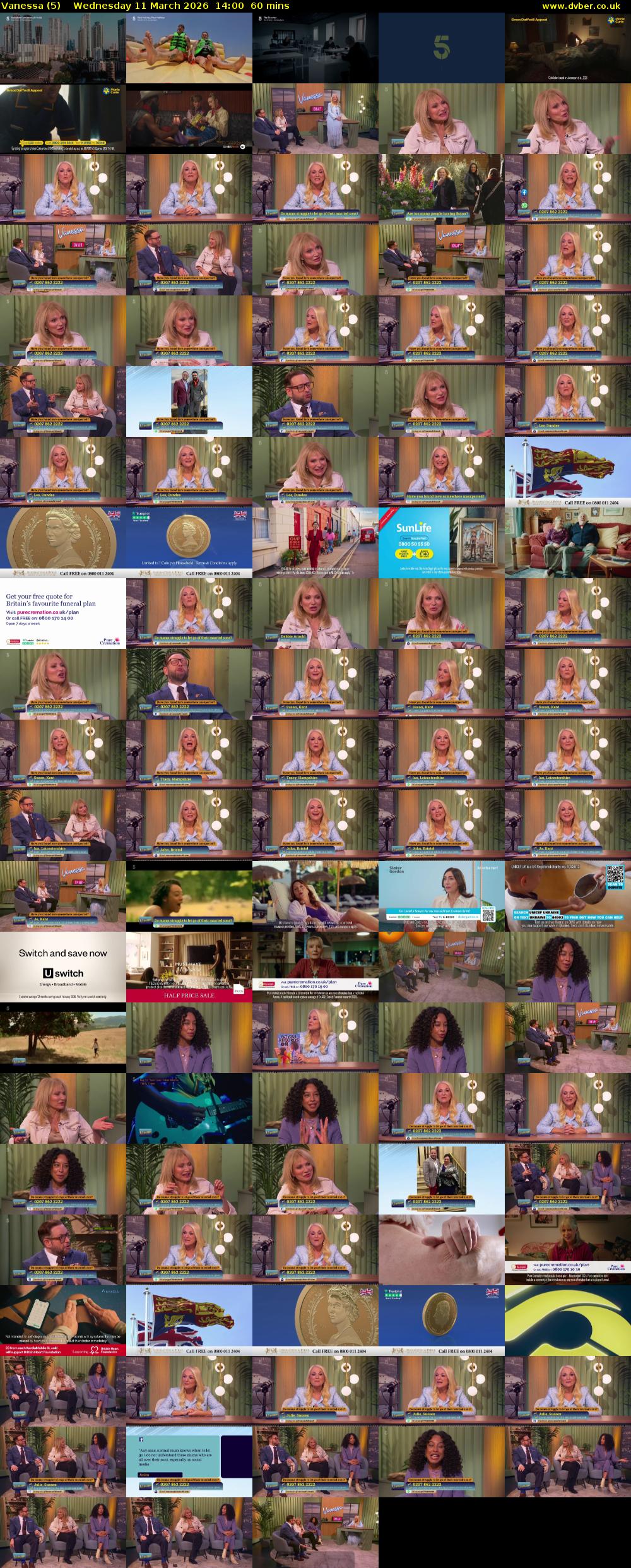 Vanessa (5) Wednesday 11 March 2026 14:00 - 15:00