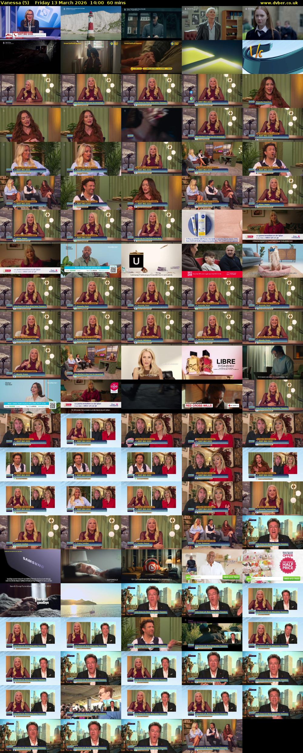 Vanessa (5) Friday 13 March 2026 14:00 - 15:00