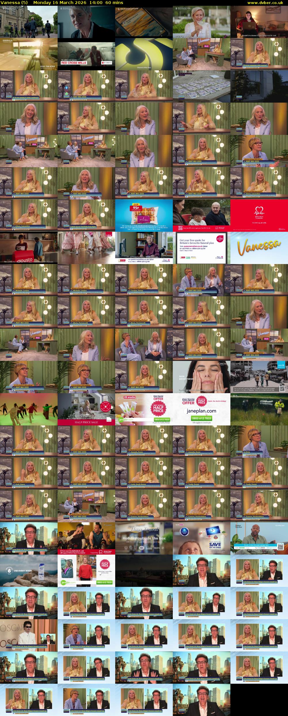 Vanessa (5) Monday 16 March 2026 14:00 - 15:00