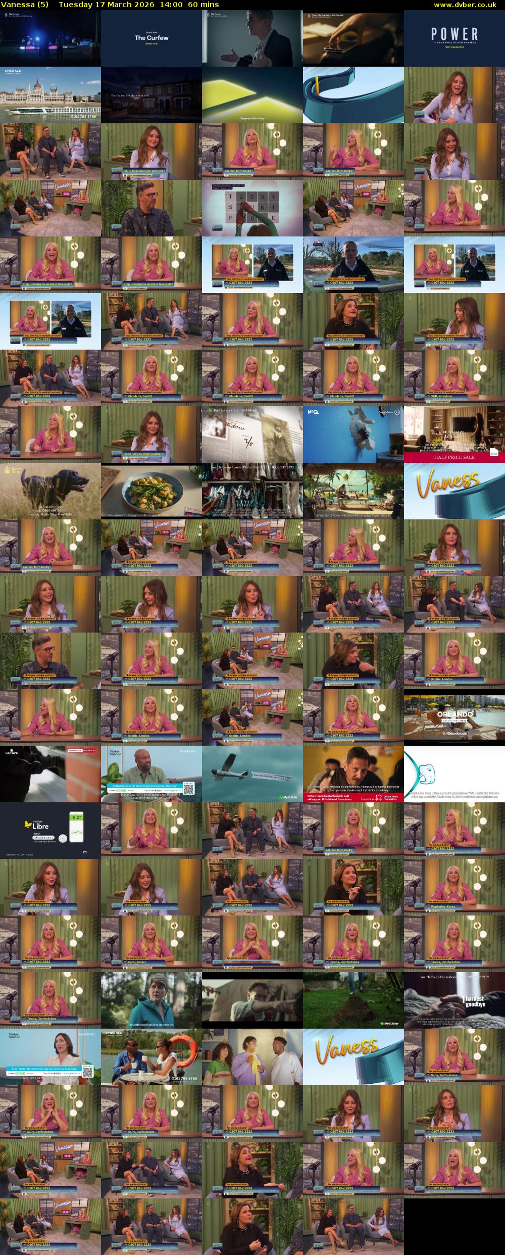 Vanessa (5) Tuesday 17 March 2026 14:00 - 15:00