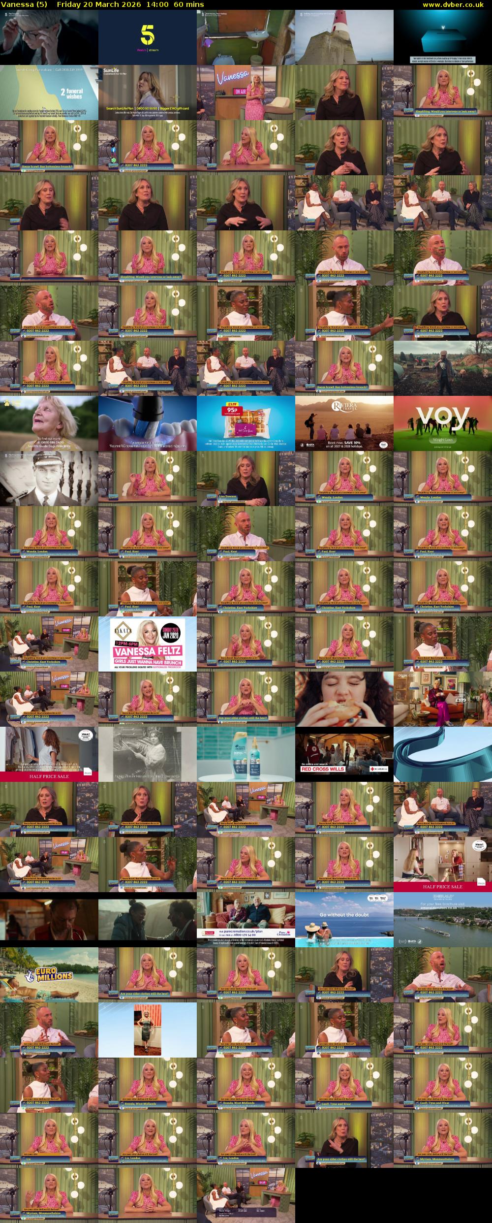 Vanessa (5) Friday 20 March 2026 14:00 - 15:00