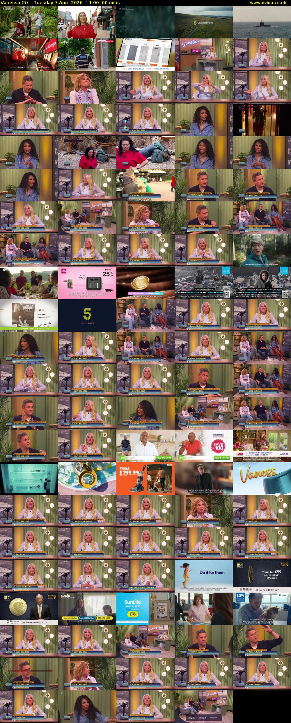 Vanessa (5) Tuesday 7 April 2026 14:00 - 15:00